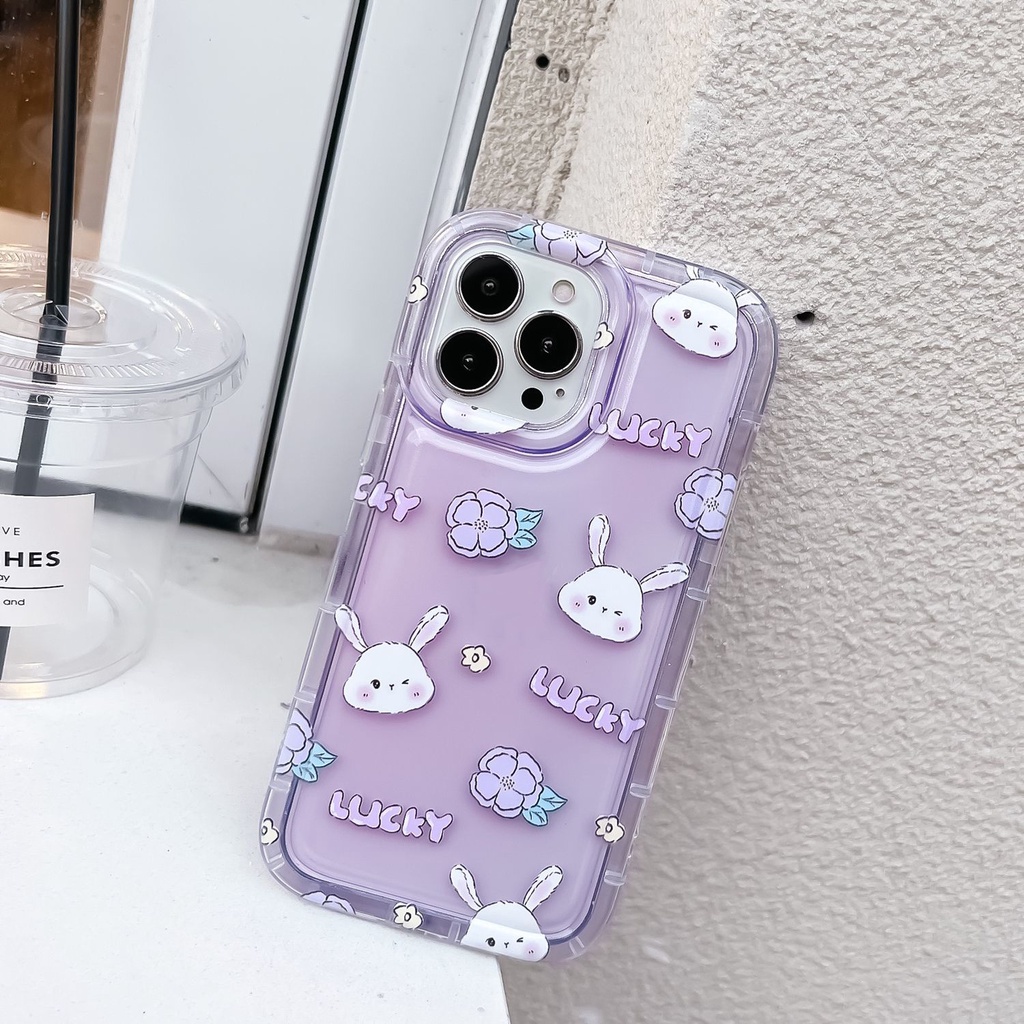 IPHONE Casing Ponsel Lucu Kompatibel Untuk Iphone14 13 11 12 Pro XS Max X XR 7 8 Plus Lembut Casing Transparan TPU Silikon Shockproof Cover