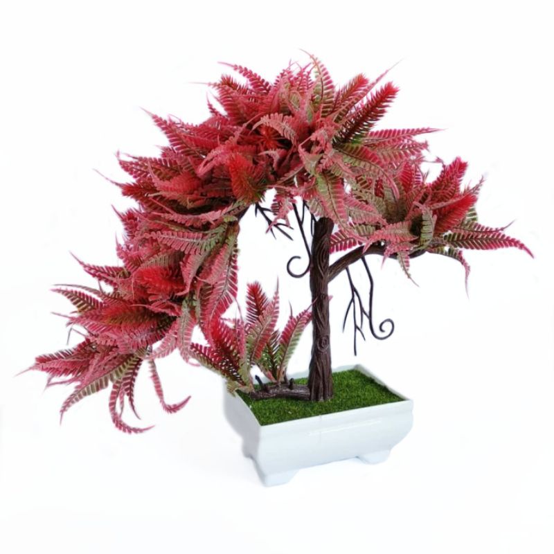 VB35 Pohon Bonsai Tanaman Hias Artificial Daun Warna Warni