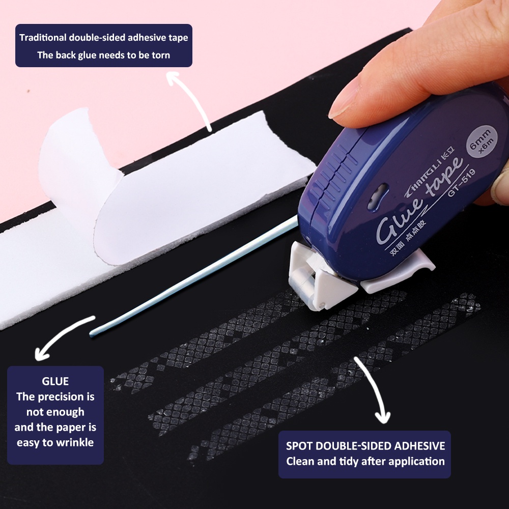 4-warna Berlian Dot Koreksi Band DIY Manual Cutting And Paste Tape Alat Tulis Kantor Sekolah Umum Sederhana Dan Indah Rol Perekat Dua Sisi