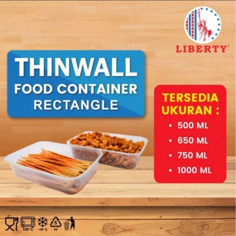 Kotak Makan Plastik Thinwall Liberty/ Kotak makan plastik/ Kotak makan plastik food grade