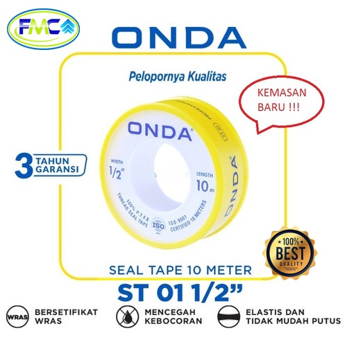 Seal Tape Onda Original Penutup Celah Keran Kran Air Fitting Drat Pipa Rucika Wavin Power dll