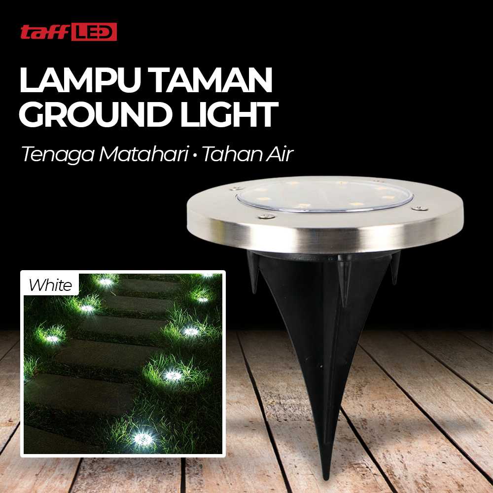 (BISA COD) FTIHSHP LED Lampu Taman Hias Tanam Ground Light Solar Waterproof 8 LED - CL-022