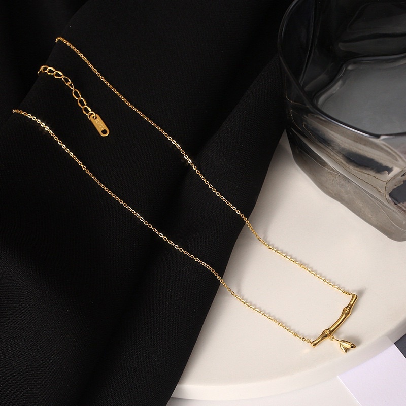 Kalung batang bambu titanium korea anti karat harga grosir bayar di tempat