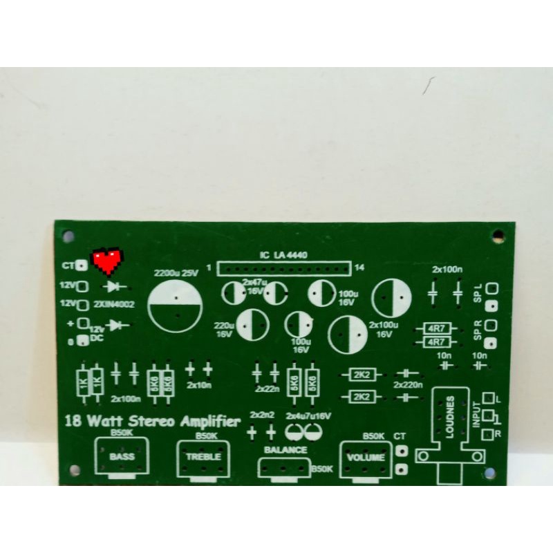 pcb power amplifier aktif speaker 18 wat ic la 4440