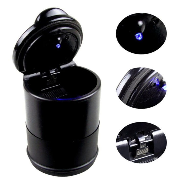 FMFIT ELECTRIC POD/ ASBAK PORTABLE MOBIL LED CAR / ASHTRAY ASBAK MOBIL HITAM