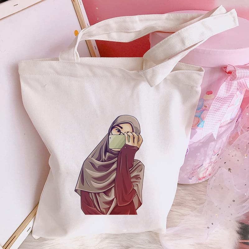 MYSTIQUE.ID-TOTE BAG HIJABERS-TOTE BAG LUCU KEREN DAN AESTETIC