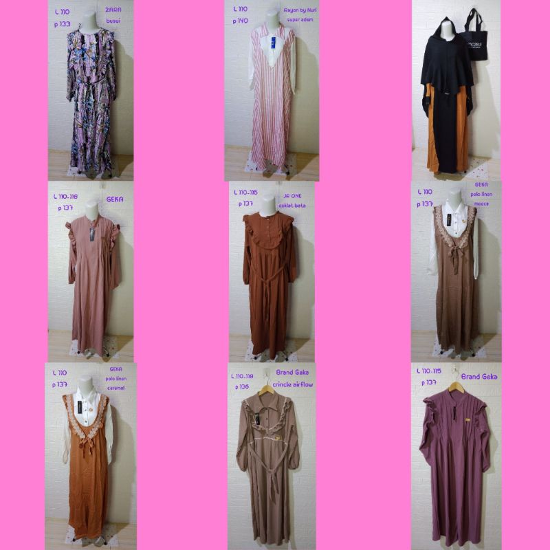 NEW GAMIS BRANDED GEKA JR ONE ZARA Mozbue ameera gamis lebaran mozbue gamis brukat