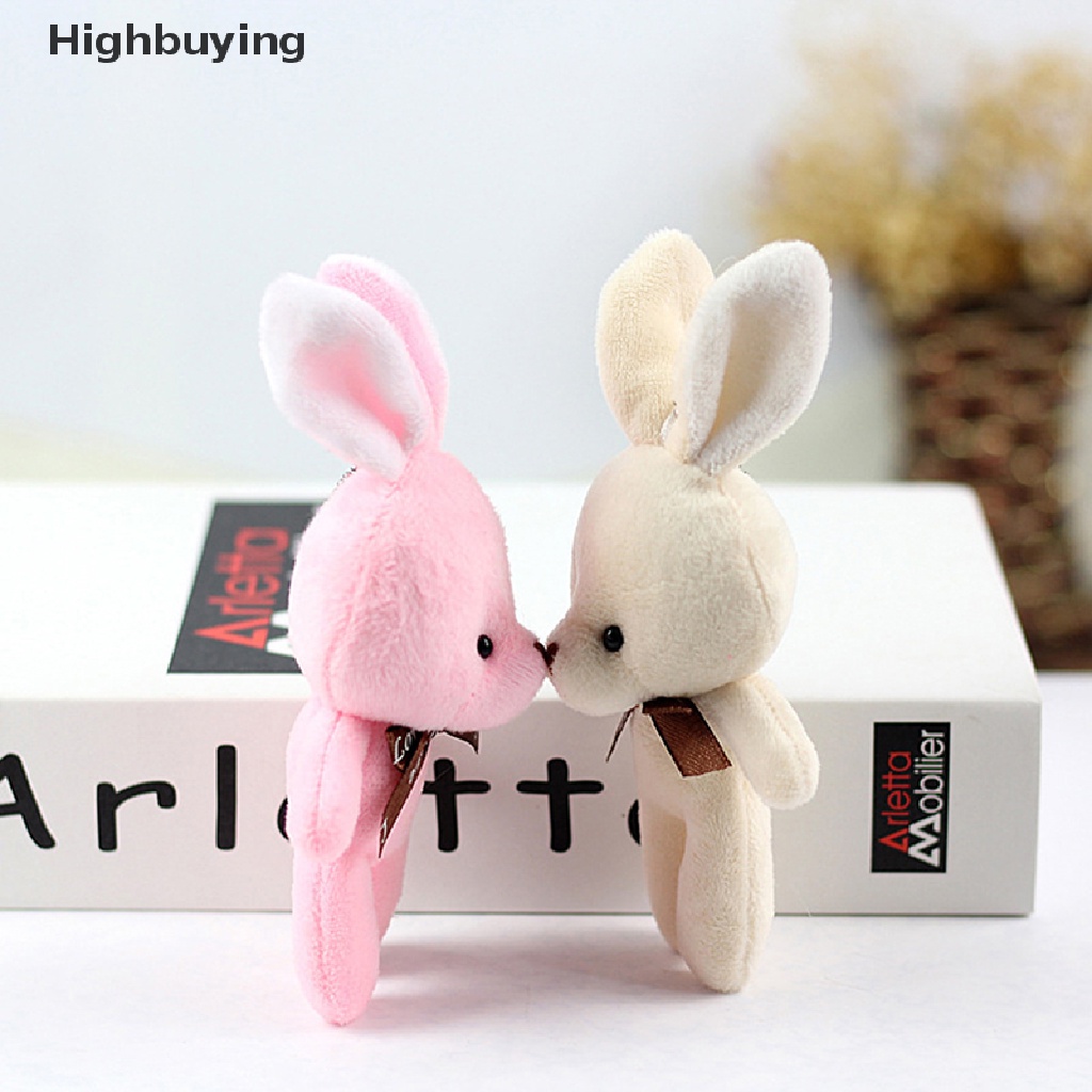 Hbid Boneka Kelinci Mainan Mewah Dasi Kupu Cerah Sutra Rabbit Plush Toy Plush Toy Hadiah Kecil Untuk Pesta Pernikahan Gantungan Kunci Tas Ponsel Liontin PP Katun Boneka Lembut Rabbit Glory