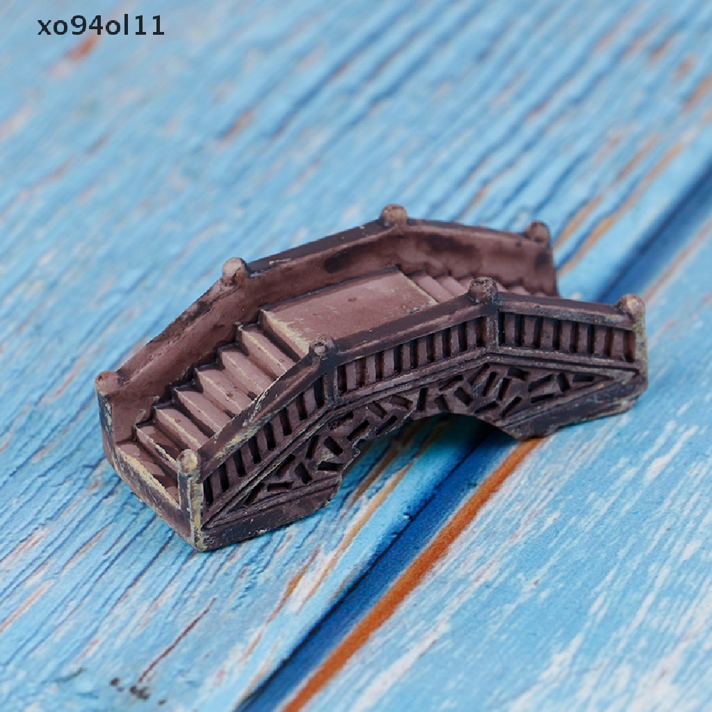 Xo 1PC Patung Ornamen Rumah Jembatan Mini DIY Dekorasi Aquarium/Rumah Boneka OL