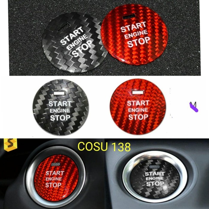 Cover Carbon Asli Tombol Start Stop engine Honda mobilio Brv Brio