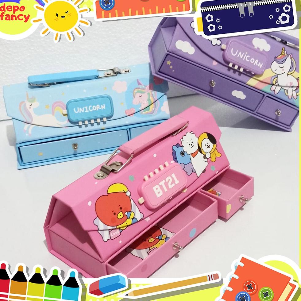 

E79 Kotak Pensil Kardus Kombinasi Kode 2007-37 UN BT Unicorn BT21 / Tempat Pensil / Tepak Pensil / Pencil Case / Box Pen / Boks Pensil HARGA MURAH ㊭