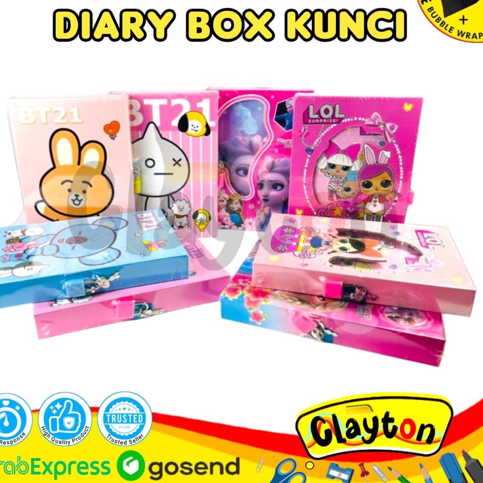 

O86 Diary Box Fancy Kunci Gembok Kecil 64K / Buku Diary Dengan Gembok Karakter BIG DISKON ㍼