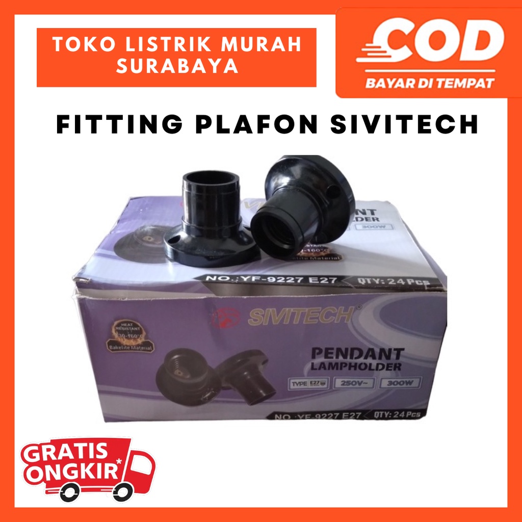 Fitting Plafon Hitam  Sivitech model BROCO