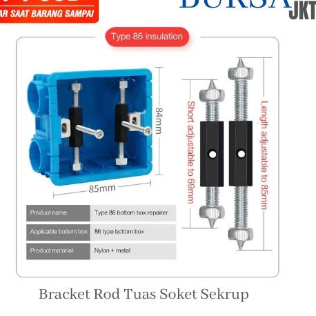 Buruan Stok BAUT SEKRUP REPARASI STOP KONTAK DINDING BREAKET ROAD SOCKET SET 86 MM
