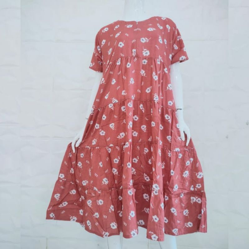 daster payung jumbo busui / dress rayon rempel polos