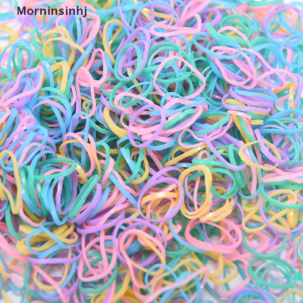 Mornin 1000Pcs Karet Rambut Anak Perempuan Wanita Warna-Warni Elastis Band Hair Rope Headband id