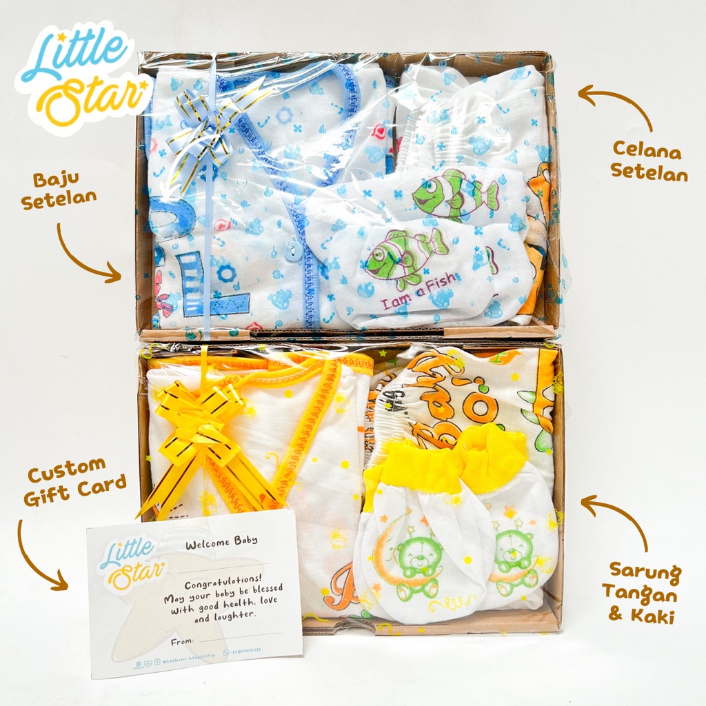 Kado Lahiran Parsel Setelan Baju Bayi Baru Lahir Newborn Baby Hampers