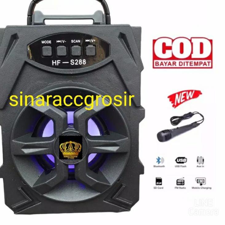 ☈ (Bayar di tempat) Speaker Bluetooth HF-S288/XTM 168 Free Mic karaoke ✵