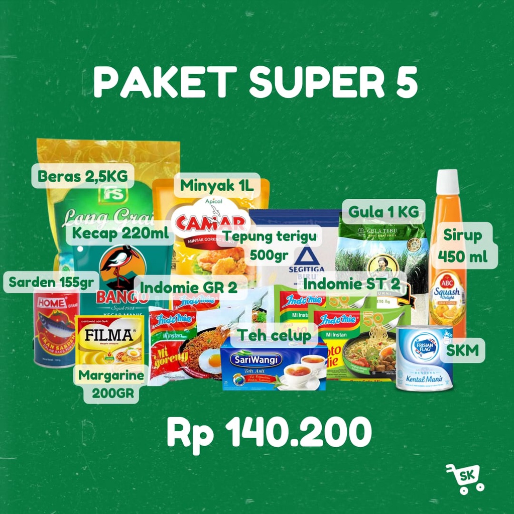 

PAKET SEMBAKO - PAKET SUPER 5