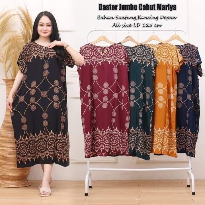 Daster Jumbo MUSICAL LD 130 | Daster Batik Super Jumbo Lengan Pendek Model Kekinian Kancing Depan Busui Motif Terbaru Murah