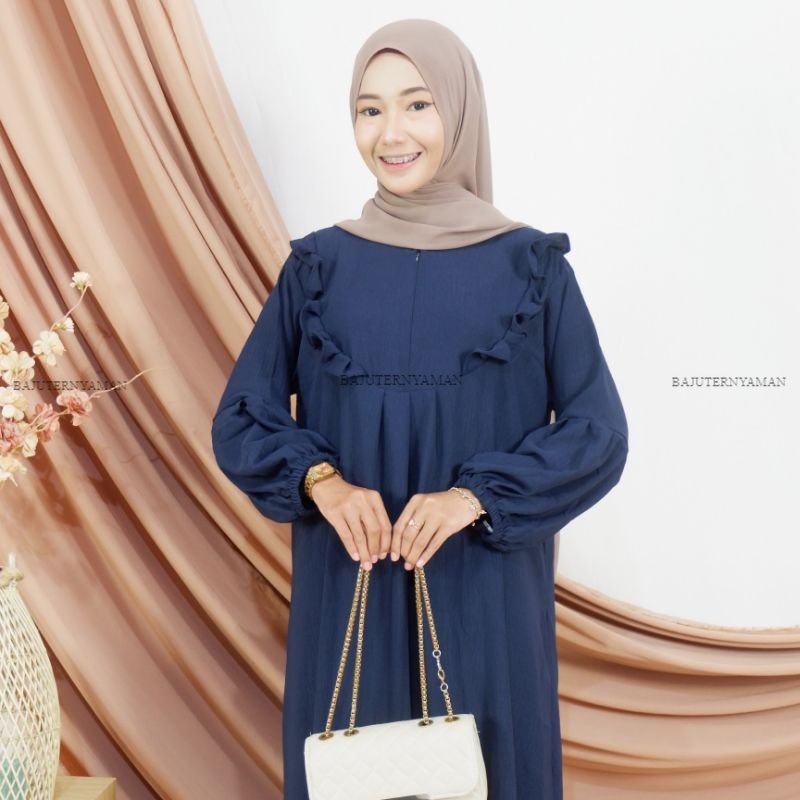 Gamis Terbaru 2023 Lebaran Wanita Gamis Kekinian Remaja Baju Lebaran 2023 Wanita Gamis Crincle Airfl