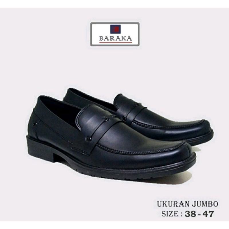 Sepat kerja Pria size JUMBO 38-47 Pantofel Tali Kantoran Hitam Kulit Sepatu Pesta Formal Big Size, 44