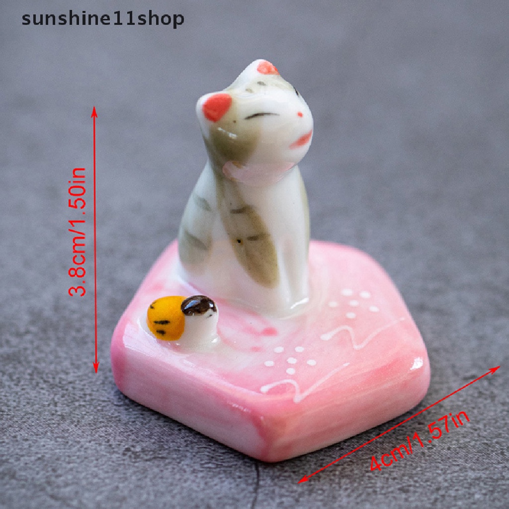 Sho Tempat Dupa Keramik Kucing Kartun Lucu Incense Plug Incense Censer Ornaments N