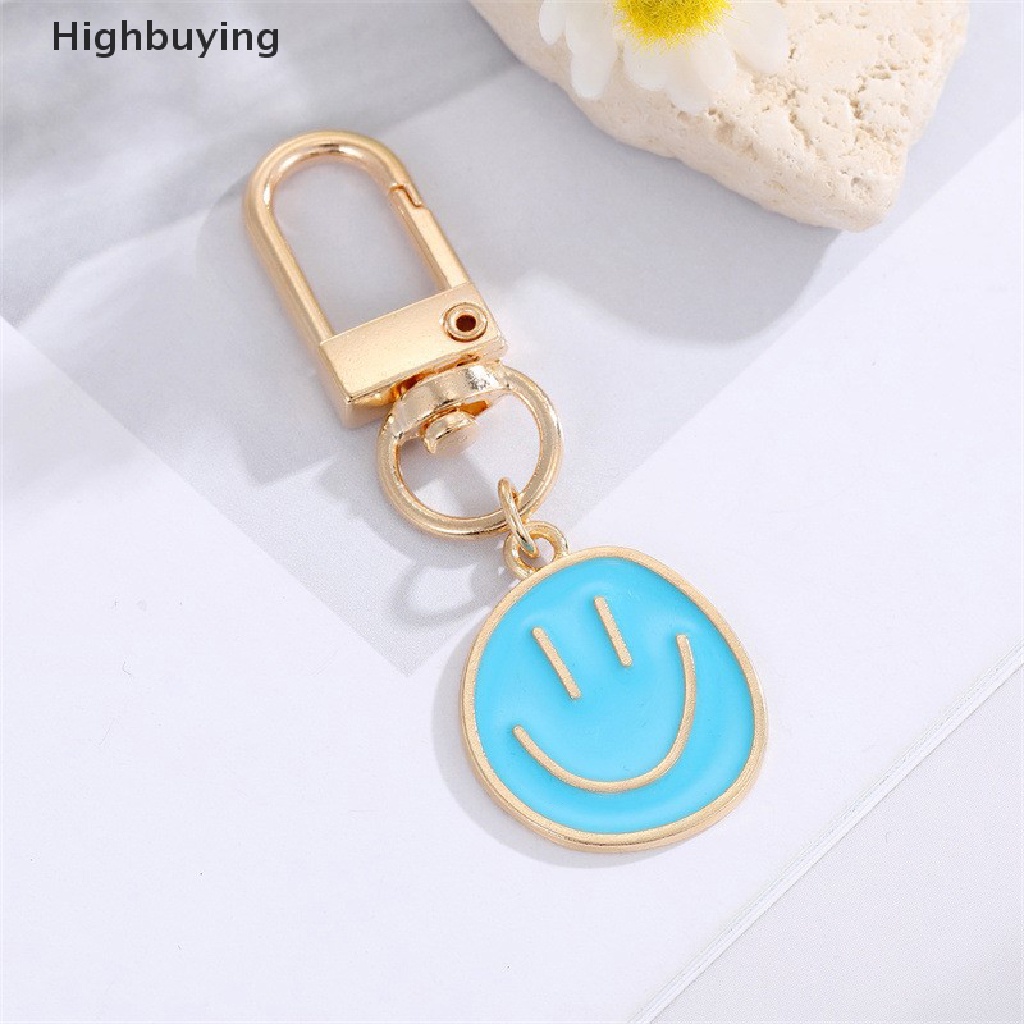 Hbid Fashion Putaran Tidak Teratur Wajah Senyum Gantungan Kunci Key Ring Untuk Wanita Hadiah Kartun Tas Telepon Mobil Accessorie Perhiasan Glory