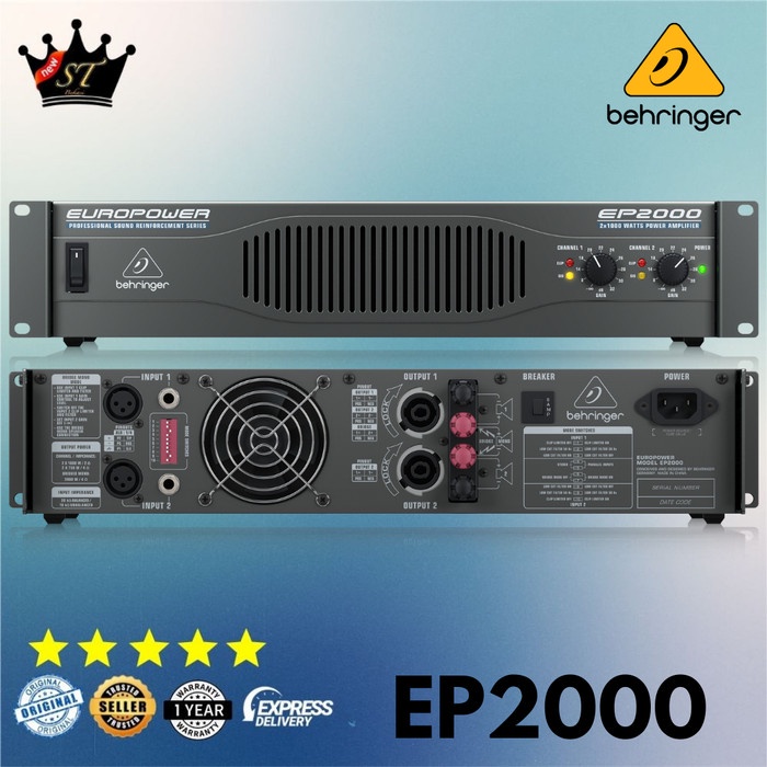 Behringer EP2000 EP-2000 EP 2000-Watt Stereo Power Amplifier 2 Channel