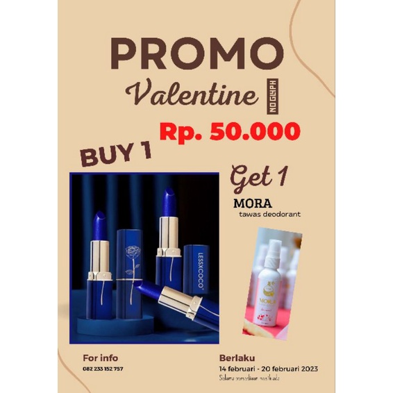 LESSXCOCO lipstik magic biru berubah warna