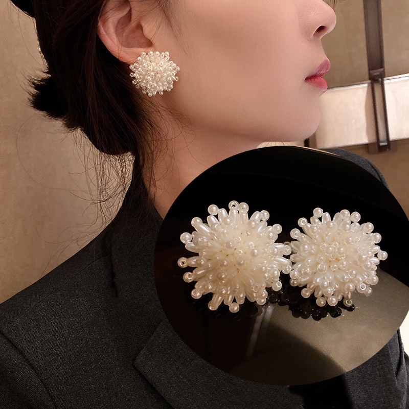 Kembang Api Mutiara Gaya Baru Trendi Fashion Korea Unik Berlebihan Anting Temperamen Sederhana