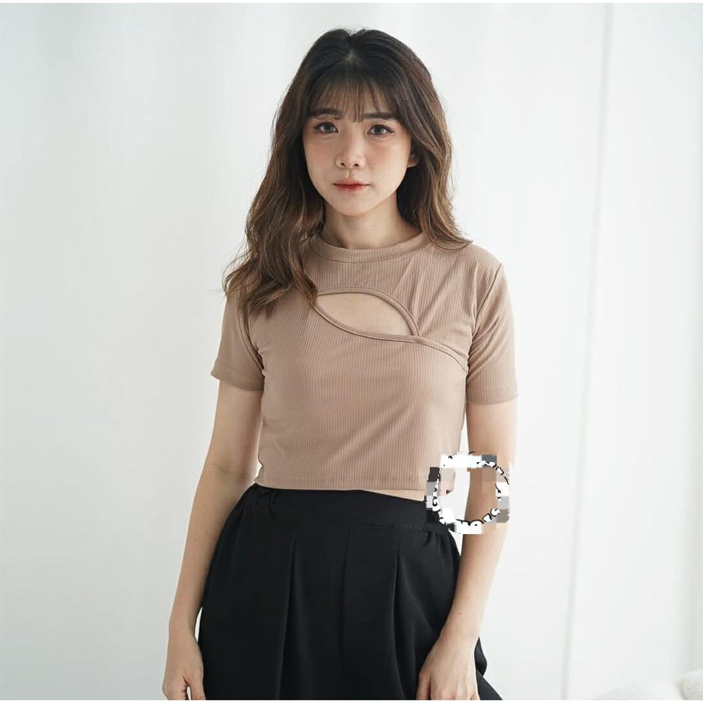 BEFAST - ZFS OOTD WANITA CROP TOP WEL / ALIKA KNIT RIB / Tshirt Crop Model Terbaru / Fashion Kekinian Remaja ABG Trendy / Crop Top Lengan Pendek / OOTD Wanita Ala Korean Style / Pakaian Wanita Modis / Terlaris / Termurah