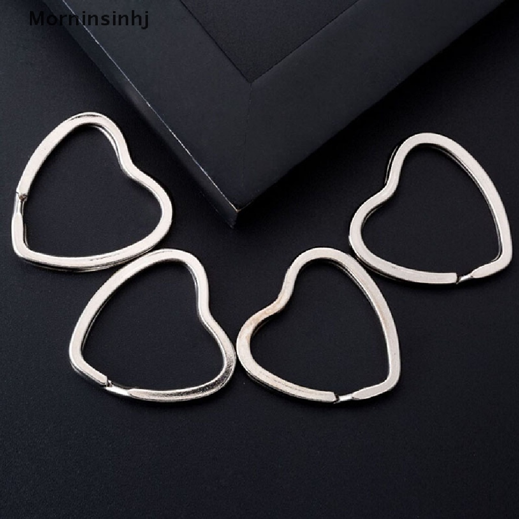 Mornin 10PCS Heart Metal Key Holder Split Rings Keyring Gantungan Kunci Hoop Loop DIY id