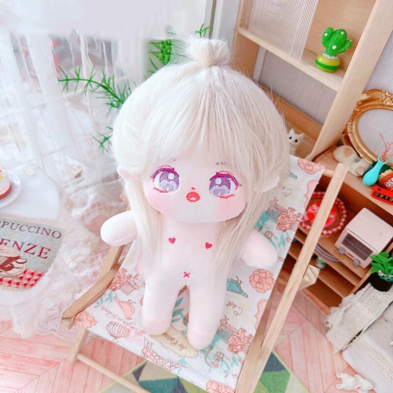 20cm Lucu Katun Bintang Boneka Mainan Mewah Boneka Customisasi Gambar Tas Bodysuit DIY Dandan Mainan Lembut Untuk Anak Perempuan Bayi