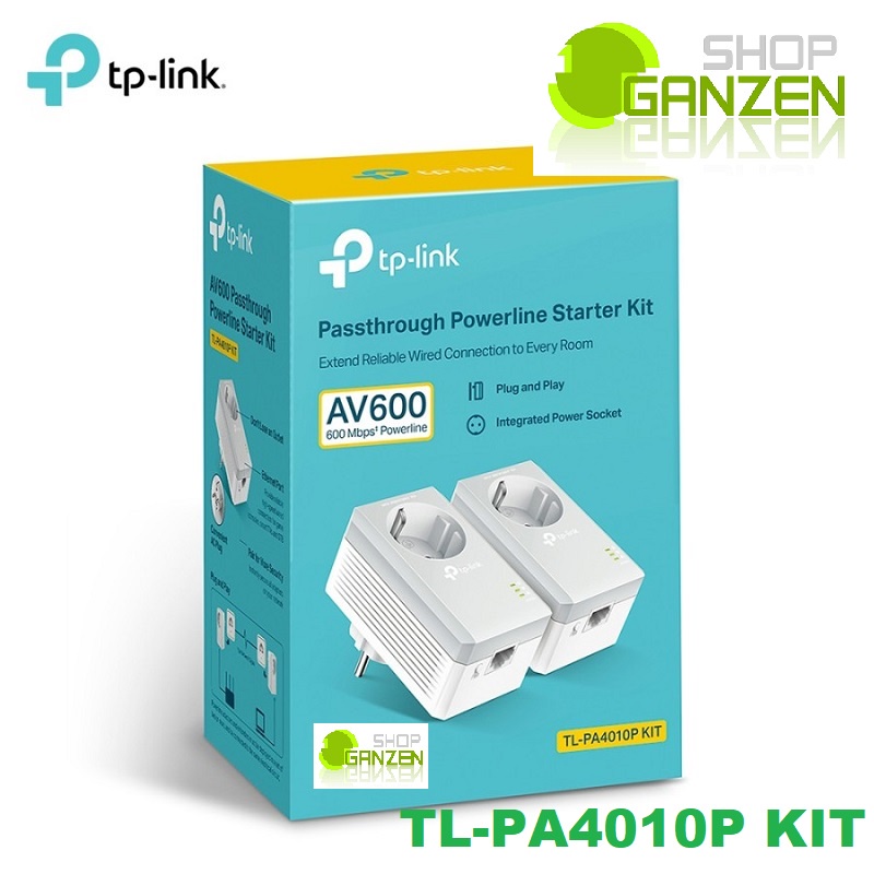 TP-Link TPLINK TL-PA4010P KIT AV600 Passthrough Powerline KIT