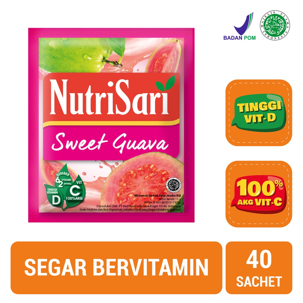 

NutriSari Sweet Guava 40 Sachet - Minuman Buah Vitamin C