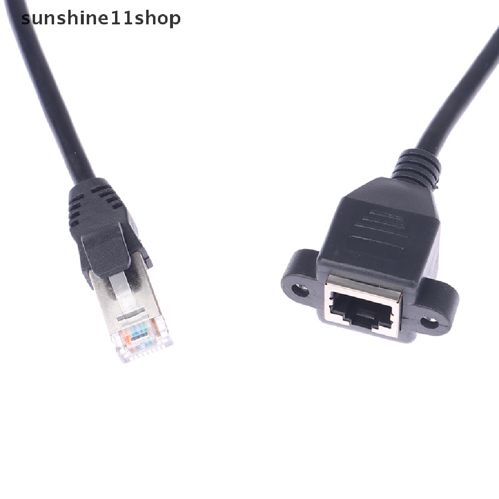 Sho 0.5/1.5/2m RJ45 Male to Female Mount LAN Jaringan Ekstensi Line Cord Kabel N