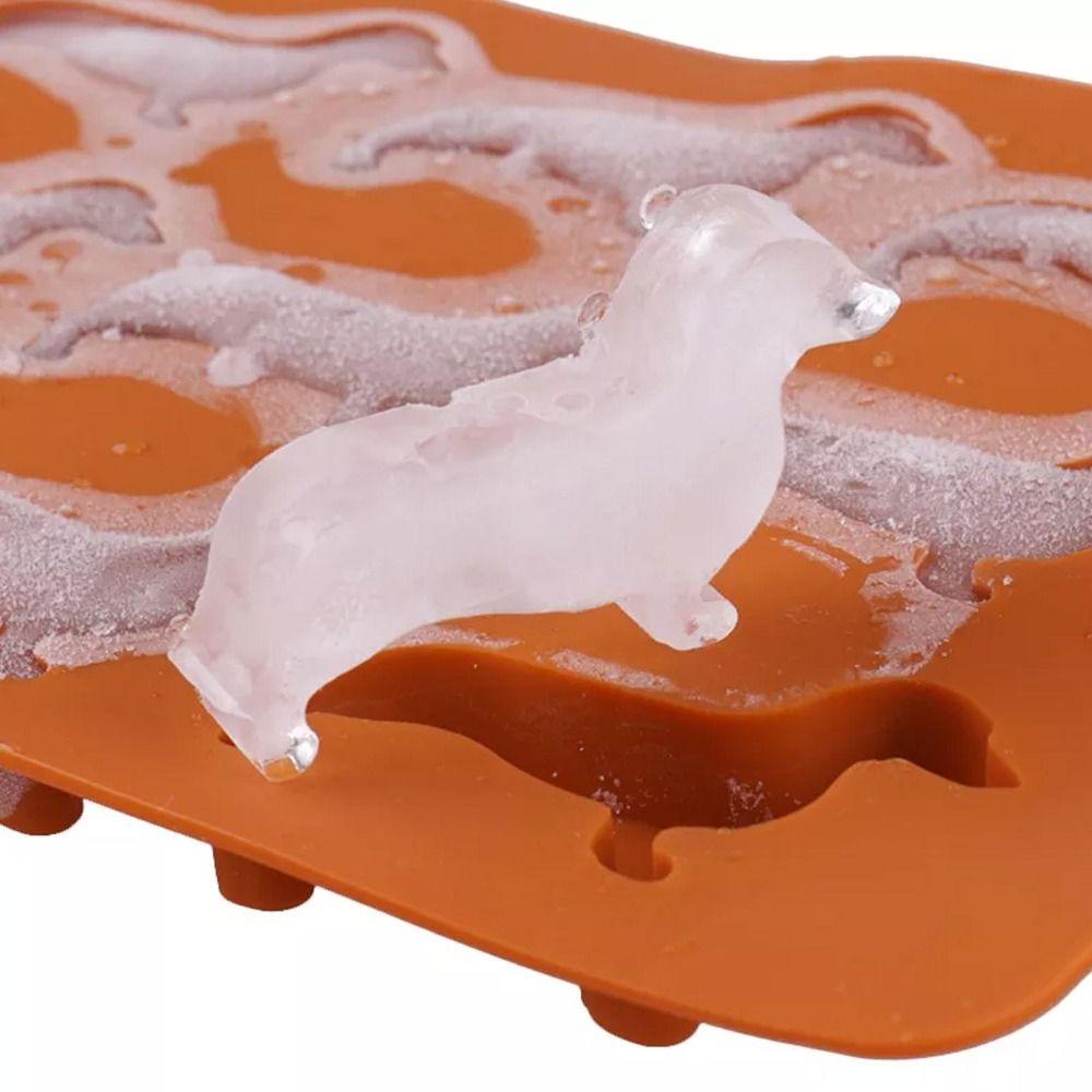 Rebuy Ice Cube Tray 3D Rumah Kreatif Silikon Dachshund Shaped Cake Mold