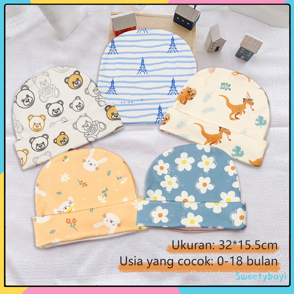 Sweetybayi Kupluk topi bayi 0-18 bulan Kupluk bayi katun lembut