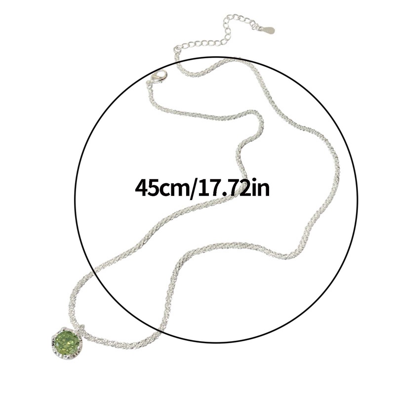 Vintage925 Sterling Silver Kalung Berkilau Klavikula Rantai Berlian Hijau Gypsophila Liontin Kalung Perhiasan Pernikahan Wanita