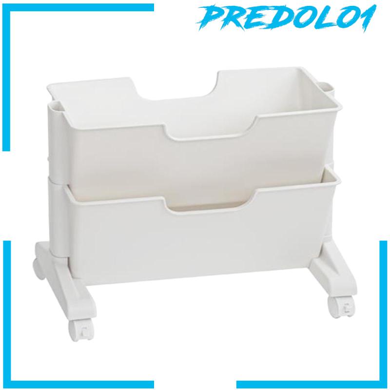 [Predolo1] Rak Buku Bergerak Dengan Roda Caster Rolling Shelving Compact Untuk Bufet