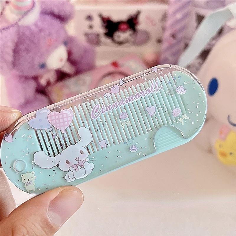 Sisir Lipat Anak Kartun My Melody/Sisir Rambut Kilat Transparan Berputar