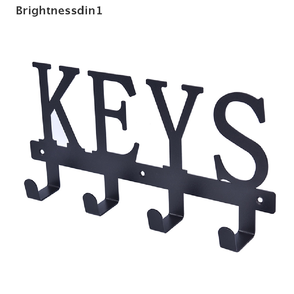 [Brightnessdin1] Gantungan Kunci Vintage Kait Penyimpanan Tempel Dinding Abu-Abu Rak Besi Gantungan Shabby Chic Butik