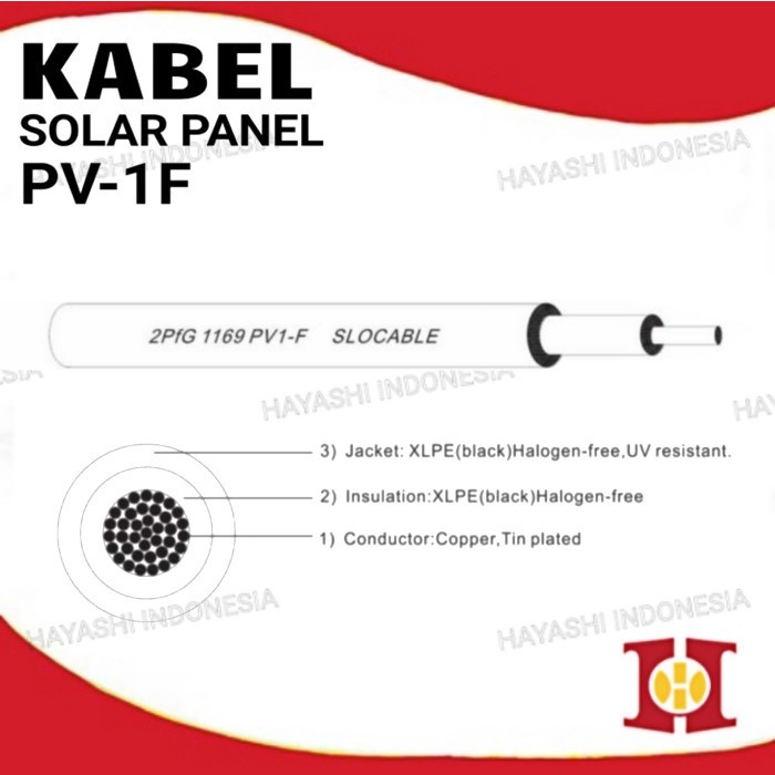 Kabel Cable Solar Cell Pengisi Daya Panel Surya PV-1F 2.5mm2 4mm2