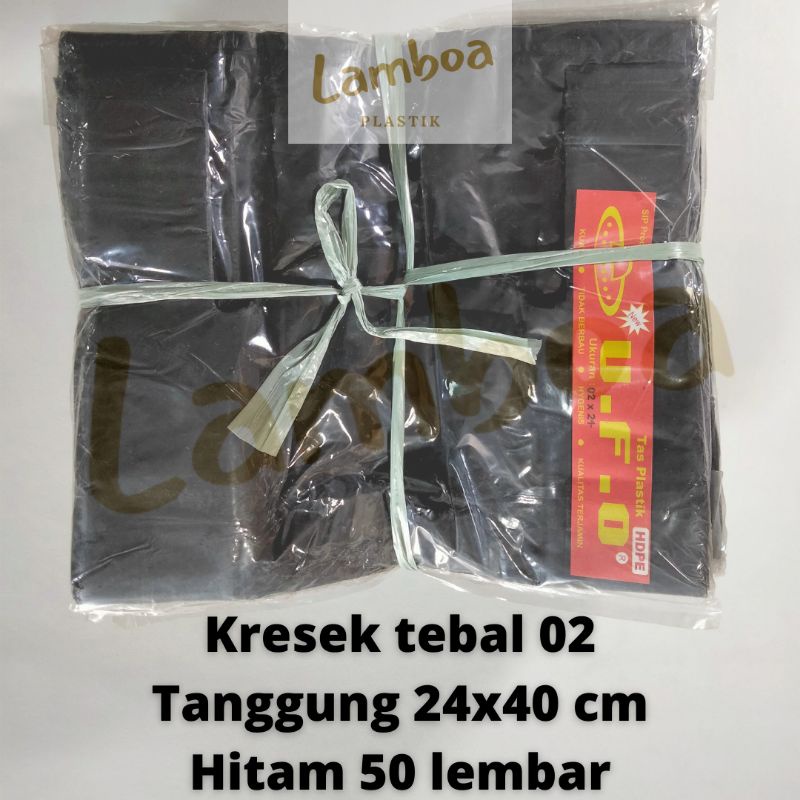 HD kresek tanggung 24 x 40 cm tebal 02 015 plastik kantong Anggrek UFO merah hitam