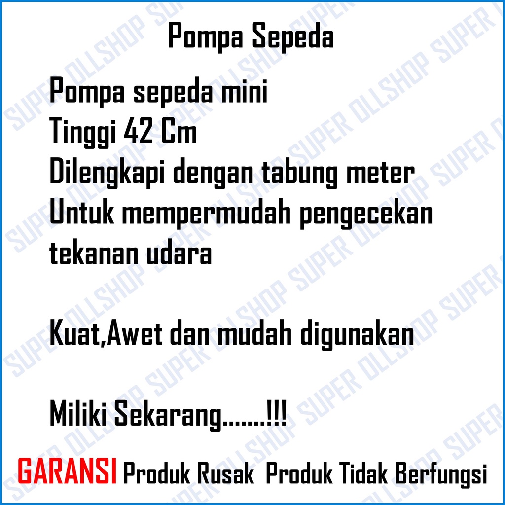 Pompa Angin Mini / Pompa Ban Motor / Pompa Ban Tabung Meter Sepeda Motor Mobil Manual Hidrolik Lengkap Kompaan Angin Kompa Tangan