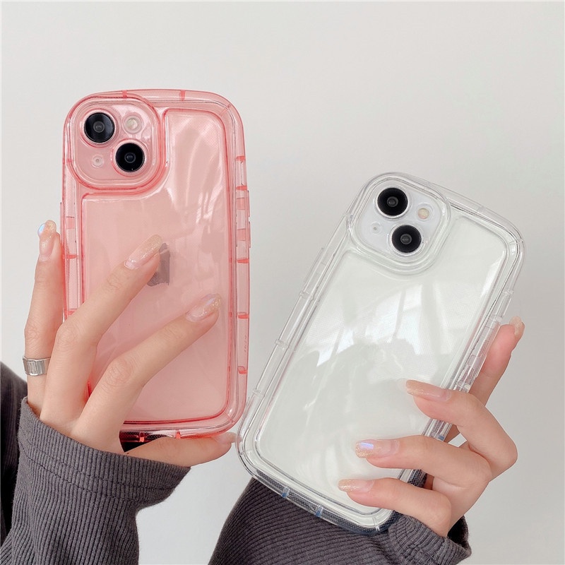 Casing Ponsel Gaya Baru Kompatibel Untuk iphone11 12 13 14promax Bahan Silikon shockproof Transparan casing Penutup Belakang