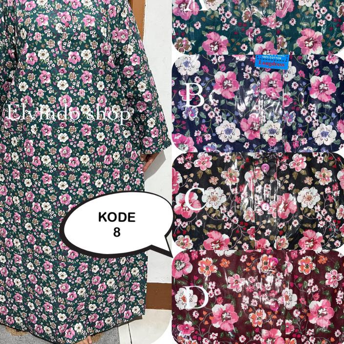 ◌ Longdress /Daster panjang/ Home Dress Lengan Panjang Katun Motif Bunga pretty girl busui frendly ➢