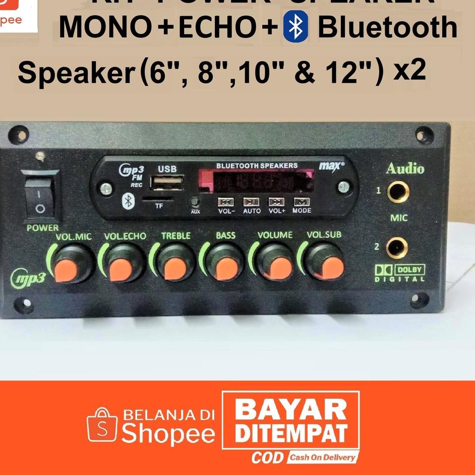 Harga Meriah KIT POWER Speaker Aktif ECHO Bluetooth MONO (GT-8812EU-2) Subwoofer AUDIO 150 Watt