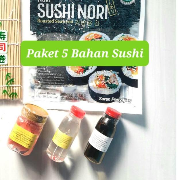 

✈ Paket Bahan Sushi Tipe 5 Halal Nori Cuka Bambu Gari Shoyu Jahe jepang gari soy sauce Vinegar seaweed red ginger ✲